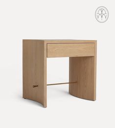 a small wooden desk with a drawer on the bottom and one drawer at the top