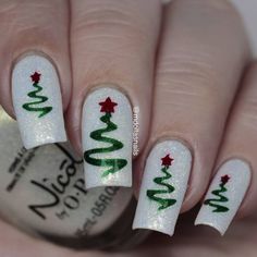 Cricut Nail Decals Christmas, Tree Nail Art, Christmas Tree Nails, Christmas Nail Stickers, Ribbon Tree, Finger Art, Nail Vinyls, Milky Nails