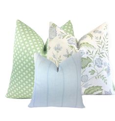 Pillow Combo 14 3 SINGLE-SIDED Pillow Covers Kathy Vine Blue Green Palm Trees on Green Sandbar Haint Blue Stripe - Etsy Green Palm Trees, Pillow Combo, Haint Blue, Green Pillow Covers, Pillow Combos, Green Pillows, Living Room Green, Green Rooms, Bedroom Green