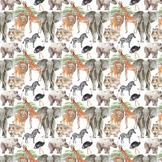 The White Safari Animal Fabric is a part of the Watercolor African Safari Fabric Collection printed by Sew Creative Fabrics. Digitally Printed on 100% cotton and measures 42-43" wide. Sew Creative Fabrics prints are only available through Sewing Parts Online, not sold in stores or anywhere else online. * Proudly Manufactured in Dickson, Tennessee USA! * * Even though we do our best to make certain that the colors in our fabric photographs are accurate, please be aware that your display screen ma Fabric Animals Zazzle, Safari Fabric Print, Animal Fabric, Digital Print Fabric, African Safari, Safari Animals, Display Screen, Pigment Ink, Textile Prints