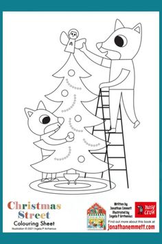 Christmas Coloring Pages for Kids – Christmas Street Scene: Looking for Xmas colouring pages free printable? This cute Christmas street scene coloring sheet is perfect for kids! Illustrated by Ingela P Arrhenius, free colouring pages make great crafts for kids, holiday colouring pages, and Christmas color pages for kids. Enjoy free colouring sheets and festive fun with this unique winter coloring pages free printable.