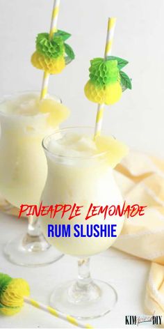 4 ingredient homemade rum alcohol pineapple lemonade slushie. Slushy Machine Alcohol Drinks, Alcoholic Drink Recipe, Adult Lemonade, Lemonade Slushie, Rum Alcohol, Frozen Drinks Alcohol, Disney Cocktails, Bbq Drinks, Slushy Drinks