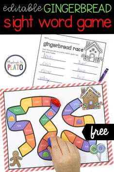 a printable gingerbread sight word game for kids to practice the letter g with