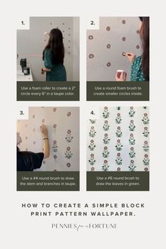 how to create a simple wallpaper pattern with the instructions for using it in your home