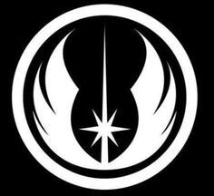 the symbol for star wars is shown in black and white