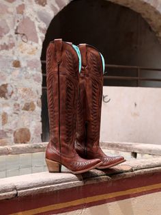 E1507 - WOMEN'S EMBROIDERY COGNAC J TOE TALL TOP COWBOY BOOT – Corral Boot Company LLC