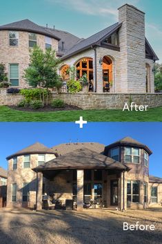 before and after photos of a house