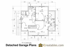 a blueprint drawing of a garage plan