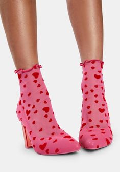 Cherry Hearts, Red Dolls, Mesh Socks, Sock Booties, Sugar Thrillz, Aesthetic Shoes, Material Girl, Mode Inspo