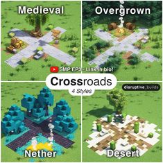 four different types of crossroads in the same game, each with different levels