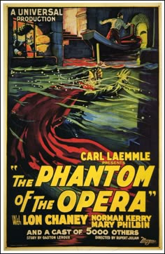 an old movie poster for the phantom of the opera