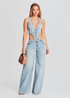 Dallas Denim Jumpsuit Baggy Jumpsuit Outfit, Denim Bodysuit, Baggy Jumpsuit, Flare Jeans Style, Australia Clothes, Denim Set, Denim Inspiration, Jumpsuit Outfit, Top And Pants Set