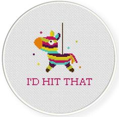 a cross stitch pattern with the words i'd hit that on it