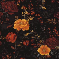 Haunted Floral - Painted Paper Wine Red Bedroom, Gothic Floral Wallpaper, Leopard Room, Funky Dining Room, Moody Floral Wedding, Dark Romantic Bedroom, Armoire Ideas, Dark Floral Wallpaper, Vintage Floral Wallpaper