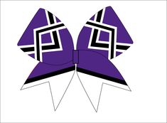 an origami bow is shown in purple and black