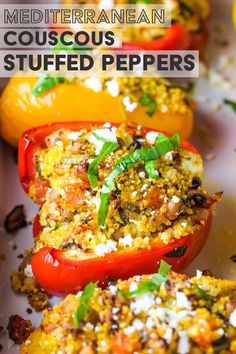 stuffed peppers with feta cheese and herbs