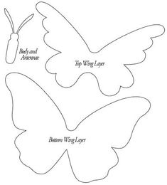 three paper butterflies with the names of each wing