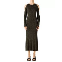 Nwt John Cold Shoulder Metallic Knit Dress Black Women's Size Medium Msrp $1995 Features: Lurex Knit Cold Shoulder Cutouts Round Neck Long Sleeve Allover Metallic Detail Midi Length Pullover Style Viscose/Polyester Msrp: $2195.00 Color: Black / Gold Size: Medium Condition: New With Tags Tags: Special Event, Occasion, Party, Cocktail, Night Out, Wedding Guest, Homecoming, Prom, Chic, Trendy, Photo Shoot, Formal, High End, Designer, Luxury, Classic, Neutral, Elevated Basic, Lbd, Rare, Hard To Find Metallic Knit Dress, Lurex Knit, Cocktail Night, Glam Outfit, Metallic Knit, Womens Knit Dresses, St John, Pullover Styling, Style Guides