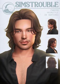 an image of a man's face and hair for the game simstouble