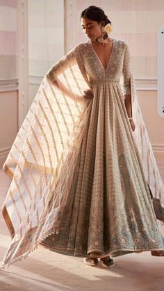 Kalidar Anarkali, Traditional Indian Dress, Indian Gowns Dresses, Tarun Tahiliani