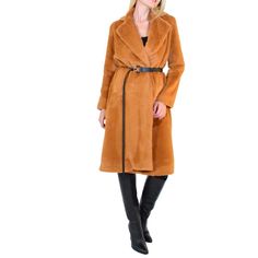 Cult Moda-Plush Trench Coat - Runway Catalog Luxury Brown Outerwear With Faux Fur Lining, Classic Brown Fur Coat With Faux Fur Trim, Luxury Classic Brown Fur Coat, Luxury Brown Fur Coat With Pockets, Luxury Brown Full-length Outerwear, Trench Coats, Faux Leather Belts, Camel Coat, Luxury Women Fashion