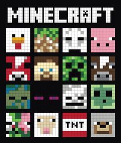 the poster for minecraft's video game, which is based on pixel art