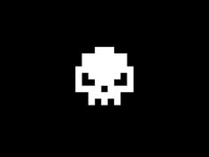 an image of a pixellated skull on a black background with the text,'it is