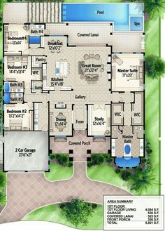 the floor plan for this house is very large and has lots of space to move around