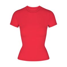 COTTON JERSEY T-SHIRT | RED - COTTON JERSEY T-SHIRT | RED Wardrobe Basics, Cotton Tank Top, Red Shirt, Dream Clothes, Stay Cool, Jersey T Shirt, Cute Tops, Everyday Outfits, Stretch Cotton