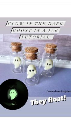 glow in the dark ghost in a jar - halloween craft project for kids and adults