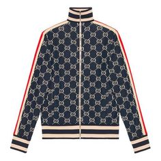 GUCCI Classic GG Cotton Jacquard Zipper Jacket Unisex Blue 496919-X9V05-4245 (Men's/Gift Recommend/Gift to Boyfriend) Fendi Shoes, Zipper Jacket, Wallet Accessories, Cotton Jacket, Casual Backpack, Fashion Bags, Gucci, Zipper, Blue