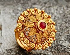 Jodha Ring Design Gold, Jodha Ring, Khazana Jewellery, Handmade Gold Jewellery, Real Gold Jewelry, Gold Jewelry Sets