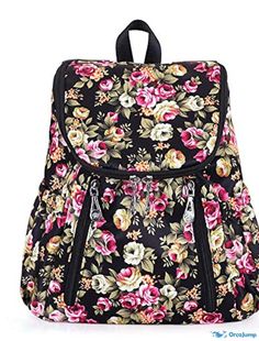 OrcaJump - Womens Waterproof Nylon Shoulder Bag Vintage Floral Casual Backpack Daypack School Bag Multicolor Casual Hiking Bag, Casual Multicolor Hiking Bags, Multicolor Nylon Hiking Bag, Nylon Shoulder Bag, Shoulder Bag Vintage, Bag Vintage, School Bag, Casual Backpack, Vintage Floral