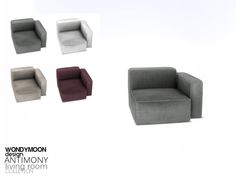 an assortment of different colored chairs and footstools for the living room or bedroom