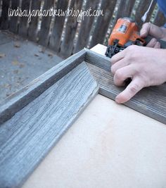 how to make a rustic frame from fence pickets--omg, I just did this out of my head...and found this better design...but the fence posts work AWESOME!!! Wind Storm, Fence Picket, Fence Pickets, Backyard Fence, Rustic Picture Frames, Barn Wood Projects, Reclaimed Wood Projects, Pallet Crafts