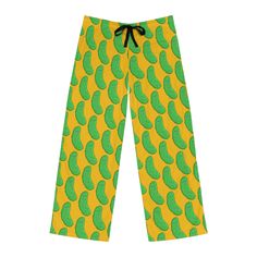 Get ready for a dill-lightful snooze with our charming Cute Pickle Men's Pajama Pants, inspired by the savory delights of your favorite Jewish deli! Crafted from premium, breathable fabric, these pajama pants offer unparalleled comfort and coziness, ensuring a restful night's sleep. Featuring whimsical pickle illustrations and subtle deli references, these pants add a touch of humor and nostalgia to your bedtime routine. Designed for the modern man who appreciates comfort and a good laugh, these pajama pants blend playful design elements with exceptional comfort. Whether lounging at home or drifting off to dreamland, these pants are the perfect choice for those who savor life's simple pleasures, including a cozy sleep and a hearty chuckle. Elevate your sleepwear collection with our Cute Pi Casual Green Pants For Pajama Party, Green Relaxed Fit Pants For Pajama Party, Jewish Deli, Mens Pajama Pants, Care Label, Sleep Shorts, Bedtime Routine, Mens Pajamas, Modern Man