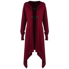 Plus Size Thumb Hole Hooded Coat - Wine Red - 3U43862216 - Original Design-Women's Clothing  #OriginalDesignWomensClothing #Original #DesignWomen's #Clothing Dress Coat Outfit, Womens Dress Coats, Plus Size Outerwear, Hooded Dress, Plus Size Coats, Coat Outfits, Casual Coat, Hooded Coat, Coat Fashion