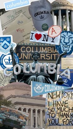 collage of various stickers and decals on the side of a building in columbia, north carolina