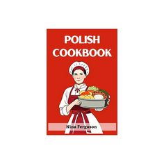 the polish cookbook is shown with an image of a woman holding a tray of food