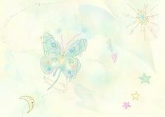 an artistic background with stars and a butterfly