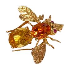 Vintage 14k Yellow Gold Brooch Bumble Bee Citrine Stone & Ruby Eye Wing Insect Bug Wasp Jewelry Pin Approximate Size: 1.25" X 1.25" Brooch Weights Approximately 8 Grams. Beautiful Pre-Owned Condition. See Photos. You Will Receive The Item/S In The Pictures. Offers Welcome!! We Are A Non Smoking Family. Thank You For Looking. Wasp Jewelry, Gold Brooch, Jewelry Pins, Citrine Stone, Gold Brooches, Wasp, Eye Jewelry, Bumble Bee, Nature Art