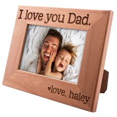 PRICES MAY VARY. FATHER'S DAY GIFTS - I Love You Dad Picture Frame, gift for dad from son. Personalized picture frames for father's day!! Click on the " Customize Now " button to make it special. CUSTOMIZE NOW - Make the simple gift idea to remarkable one. Custom text option that let you write your names on it! Simply click on the " Customize Now " button to customize your frame for your loved ones. There is ORIENTATION option on checkout. SIZES & MEAURES - Picture frame measures 6.5" x 8.5" (ho Dad Pictures, 5x7 Picture Frames, 4x6 Picture Frames, Personalized Photo Frames, Personalized Picture Frames, Photo Frame Gift, Frame Gift, Wood Photo Frame, Wooden Photo Frames