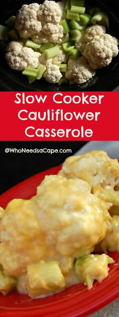 this slow cooker cauliflower casserole is the perfect side dish