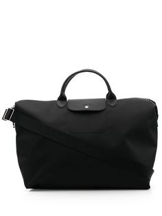 Longchamp Small Le Pliage Energy Travel Bag | Black | FARFETCH Longchamp Le Pliage Energy, Longchamp Small Le Pliage, Chanel Les Beiges, Debossed Logo, Press Studs, Leather Top, Leather Trim, Logo Print