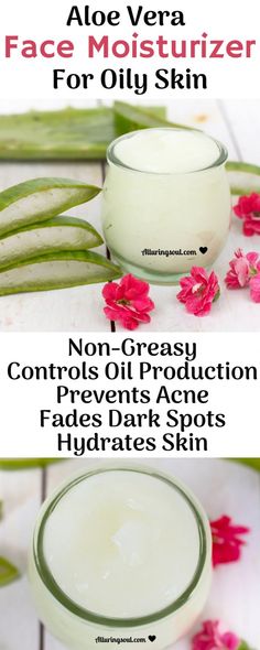 DIY Aloe Vera Face Moisturizer For Oily Skin | Alluring Soul Aloe Vera Face Moisturizer, Face Moisturizer For Oily Skin, Aloe Vera Face, Oily Skin Remedy, Aloe Vera For Face, Skin Care Routine For 20s, Baking Soda Shampoo, Moisturizer For Oily Skin, Oily Skin Care