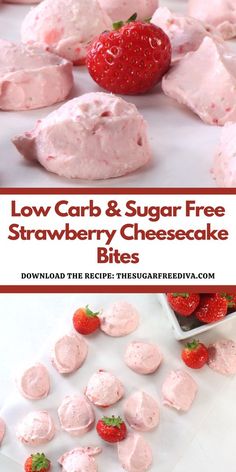 low carb and sugar free strawberry cheesecake bites