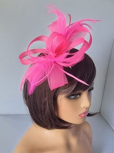 Hot Pink ,Pink Fascinator With Flower Headband and Clip Wedding Hat,Royal Ascot Ladies Day Small Size: approx  21cm Material:-,Feathers Note :- I can't accept return.. Thanks                                                          Customer's returns fascinator or other items  to me so shop will deduct shipping cost from refund  Which shipping cost shop will pay or paid for customer orders  Thank you Royal Ascot Ladies Day, Ascot Ladies Day, Pink Fascinator, Wedding Hat, Wedding Fascinators, Royal Ascot, Wedding Hats, Pink Colour, Flower Headband