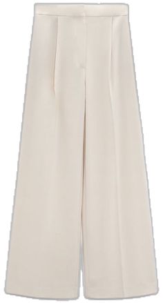 Elegant Off White Workwear Pants, Elegant Off White Wide-leg Pants, Elegant Off-white Wide-leg Pants, Elegant Off White Wide-leg Bottoms, Elegant Beige Wide Leg Pants For Spring, Elegant Neutral Wide Leg Pants, Elegant Off White Trousers, Off White Wide Leg Pants For Spring Workwear, Elegant Beige Wide Leg Pants For Summer