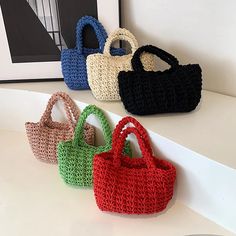 UAKISS - Solid Color Weave Tote Bags for Women 2024 Korean Fashion Summer Shoulder Bags Lady Travel Handbags and Purses Female Beach Bag SIZE: (Upper Width)27cm * (Lower Width)15cm * (Height)16cm * (Thickness)4cm Saddle Handbags, Korean Fashion Summer, Knit Basket, Travel Handbags, Floral Bags, Woven Tote Bag, Handbags And Purses, Chain Crossbody Bag, Basket Bag