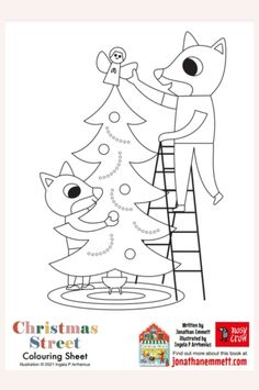 Free Christmas Coloring – Christmas Street: Discover the holiday spirit with this Christmas street coloring sheet! Illustrated by Ingela P Arrhenius, this free coloring sheet is ideal for kids activities and free printable Christmas coloring pages. Great for December coloring sheets and as a Christmas coloring pictures free printable, it brings Christmas color pages for kids to life in an adorable street scene. Christmas Scene Drawing, Christmas Street, Christmas Coloring Sheets, Fun Christmas Activities, Color Sheets, Free Activities For Kids, Scene Drawing